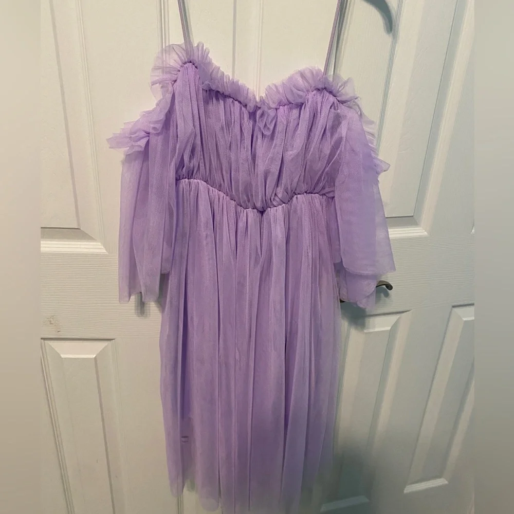 Lavender Fluffy Dress - Picture 2 of 7